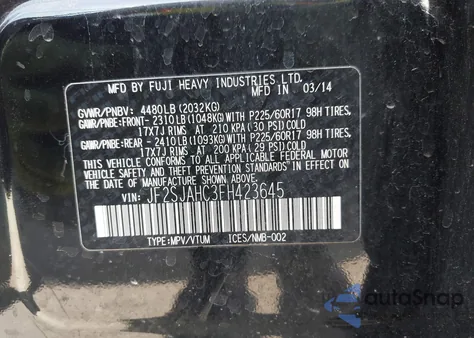 2015 Subaru Forester 2.5I Limited z USA, uszkodzony, nr VIN JF2SJAHC3FH423645